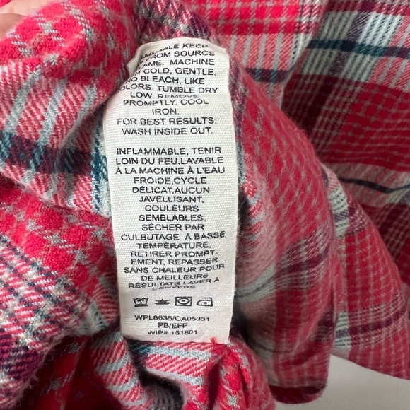 Woolrich Womens Size Medium Red White Blue Flannel Button Down Shirt - Picture 8 of 9